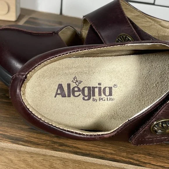 Alegria Kaitlyn Womens Size EU 38 Shoes Gravy Pull Up Leather Mary Jane Clogs - Picture 10 of 16